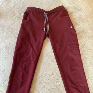 Figs Yola Skinny Scrub Pants Burgundy - XS
